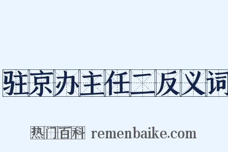 驻京办主任二反义词是什么意思的图片